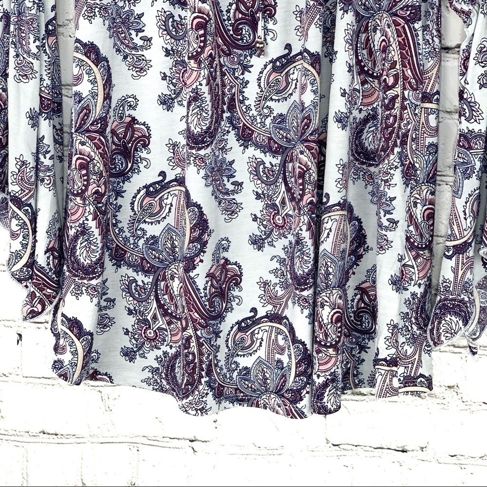 𝅺nwot-naif Boho Loose Fit Flair Sleeve Print Top SM - Picture 5 of 16